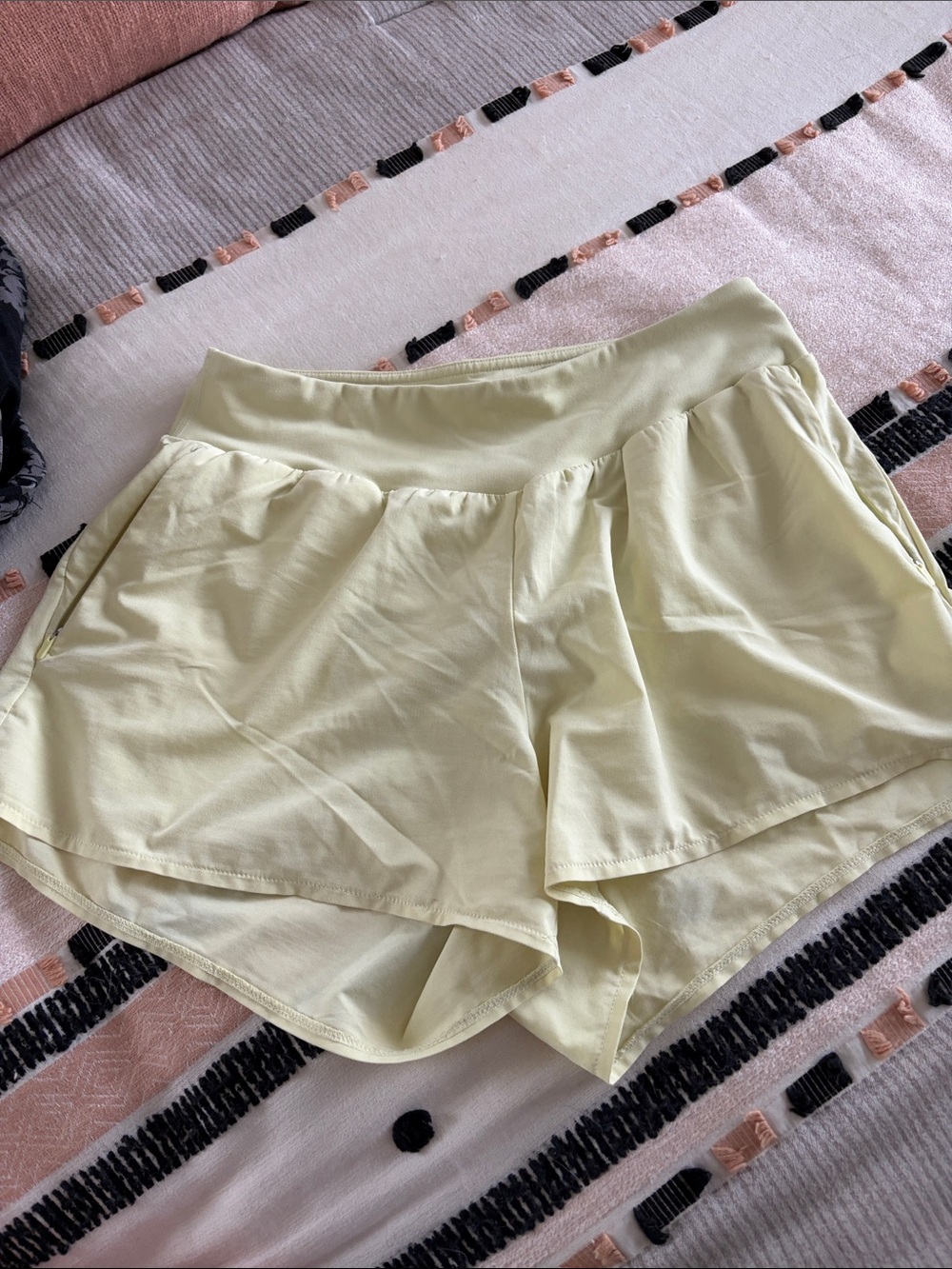 Zella Light yellowish green Layered Athletic Shorts